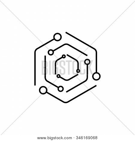 Vector Graphic Geometric Tech Symbol. Stock Vector Illustration Isolated On White Background.