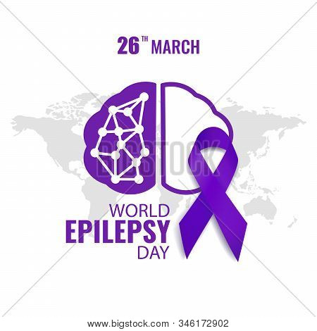 Vector Illustration On The Theme World Epilepsy Day. Purple Day. For A Poster And Banner.