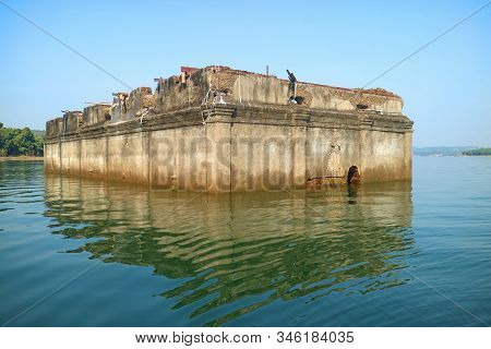 Ruins Of Former Wat Wang Wirekaram Temple, Part Of The Amazing Underwater City In Sangkhlaburi, Hist