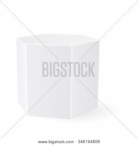 Haxagonal Prism. 3d Geometric Shape. Vector Illustration Isolated On White Background