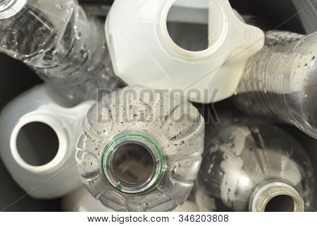 Plastic Recycling, Plastic Bottles And Containers From Household Waste To Recycle And Re Use