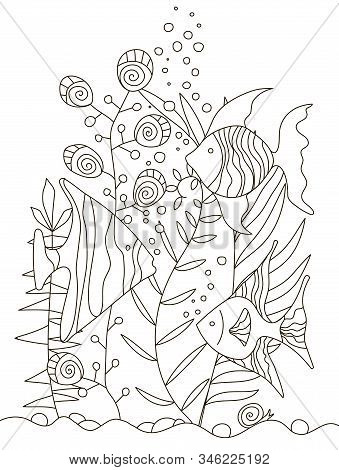 Hand Drawing Coloring Pages For Children And Adults. A Beautiful Pattern With Small Details For Crea