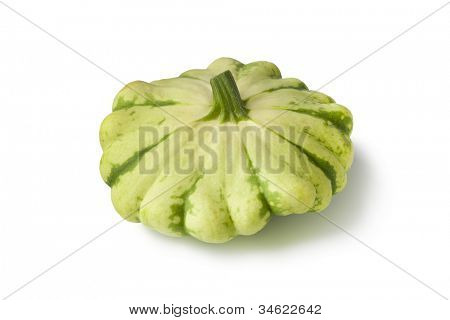  Patty pan Squash beyaz zemin üzerine yeşil benekli