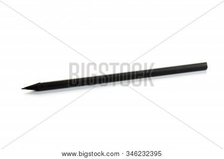 New Black Graphite Pencil Triangular Shape Isolated
On White Background