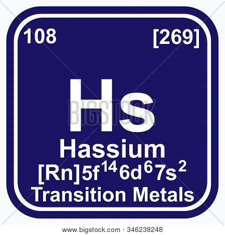 Hassium Periodic Table Of The Elements Vector Illustration Eps 10.