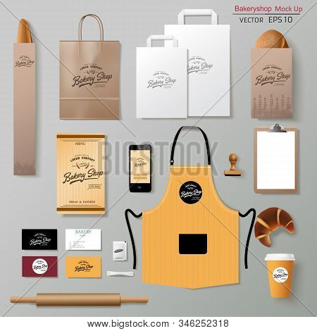 Vector Bakery Corporate Branding Identity Template Design Set.