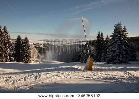 Beautiful Winter Landscape In The Ore Mountains On The Czech German Border On The Mountain Keilberg-
