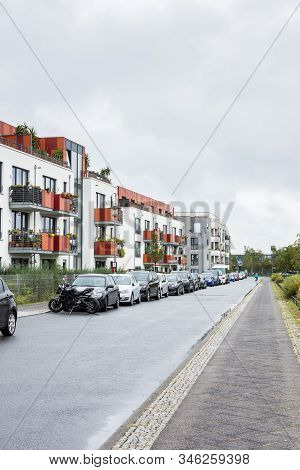 Berlin, Germany- October 1, 2019: Walking Through The Streets In The Friedrichshain District On A Ra