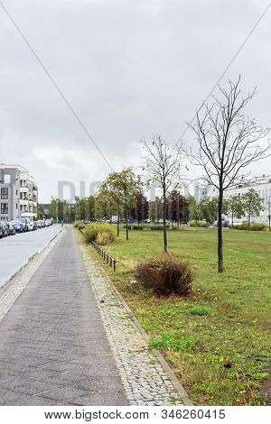 Berlin, Germany- October 1, 2019: Walking Through The Streets In The Friedrichshain District On A Ra