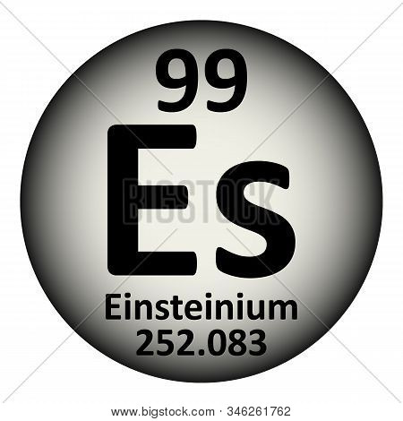 Periodic Table Element Einsteinium Icon On White Background. Vector Illustration.