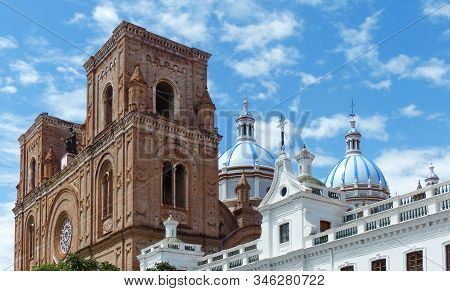 New Cathedral Or Catedral De La Inmaculada Concepción De Cuenca In Center Of Cuenca, Unesco World He