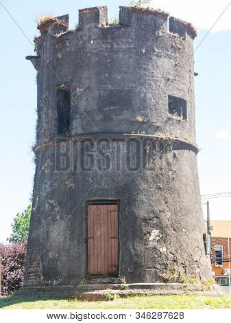 Old Spanish Tower. El Torreon Los Canelos O Torreon De Cantarranas In Valdivia, Los Rios Region, Chi