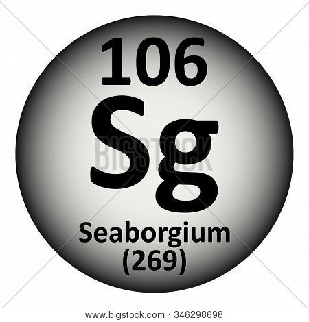 Periodic Table Element Seaborgium Icon On White Background. Vector Illustration.