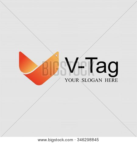 V Logo Design That Is Unique And Looks Like A Tag