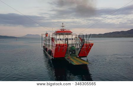 Banyuwangi, Indonesia - Januari 18, 2020 : Beautiful Morning At Ketapang Port Banyuwangi Indonesia