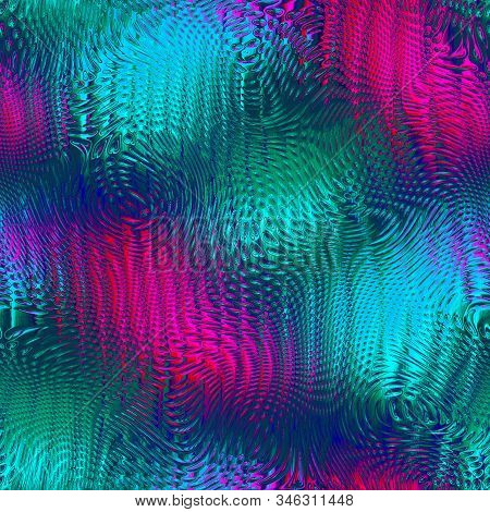 Vivid Vibrant Blob Shapes Glitch Seamless Pattern