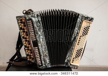 classical retro bayan (accordion), musical instrument 
