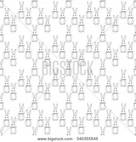 Vector Illustration Of Seamless Pattern Of Rabbits