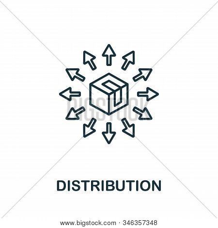 Distribution Line Icon. Thin Style Element From Business Administration Collection. Simple Distribut