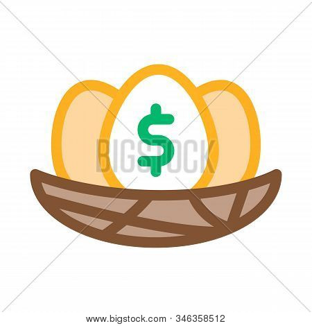 Dollar Mark Eggs Icon Vector. Outline Dollar Mark Eggs Sign. Isolated Contour Symbol Illustration