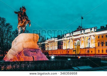 Senate Building And  A Monument To Peter I (the Great). Saint Petersburg. Russia.