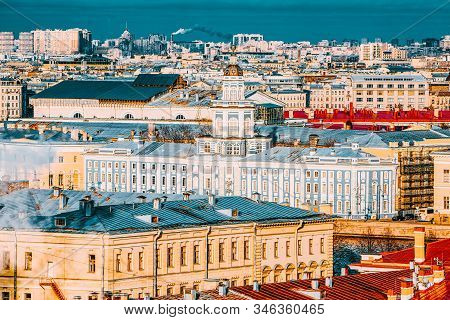 Panoramic View From The Roof Of St. Isaac's Cathedral. Saint Petersburg. Russia.