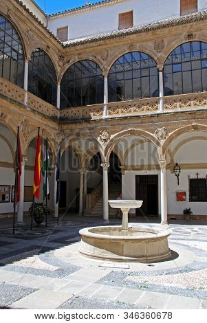 Ubeda, Spain - July 28, 2008 - Inner Courtyard Of The Town Hall Housed In The Palacio De Las Cadenas