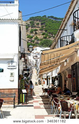 Mijas, Spain - July 30, 2008 - View Along Calle San Sebastian, Mijas, Andalucia, Spain - July 30, 20