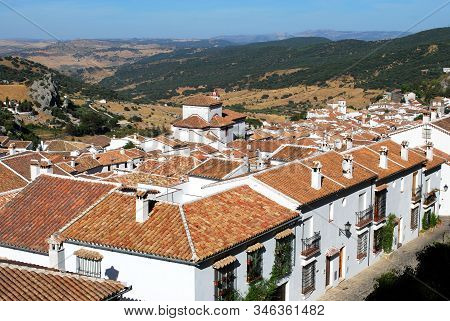 Grazalema, Spain - August 01, 2008 - Elevated View Of The Town And Surrounding Countryside, Grazalem
