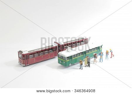 The Scale Of Hong Kogn Peak Tram On White Back Ground