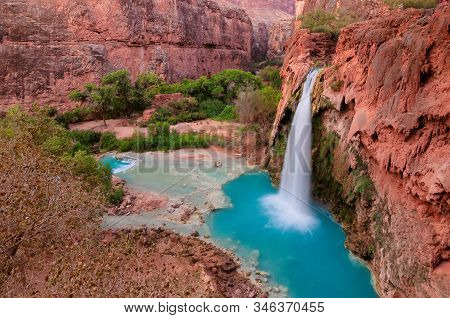Havasu Falls, Waterfalls In The Grand Canyon, Arizona, Usa