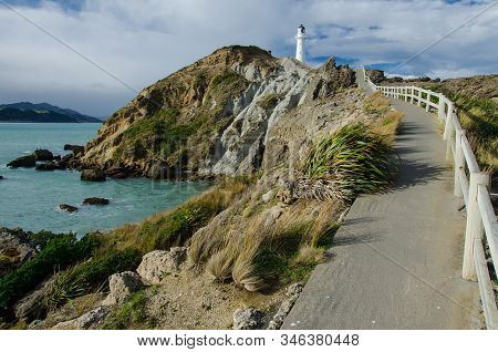Castle Point Lighthouse In Wairarapa, New Zealand