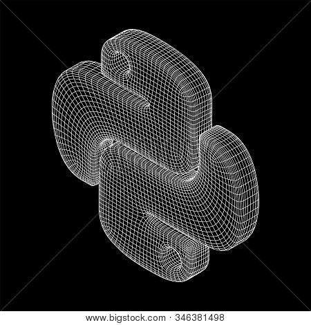 Python Code Language Sign. Programming Coding And Developing Concept. Wireframe Low Poly Mesh Vector