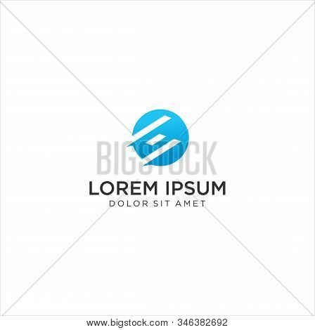 Letter E Circle Technology Logo Stock Vector
