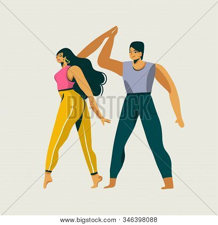 Hand Drawn Vector Stock Abstract Graphic Valentines Day Illustration With Young Romantic Beautiful C