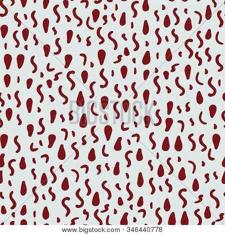 Vector Repeat Seamless Pattern With Abstract Dots And Line.white And Red Colors. Can Be Used For Hol