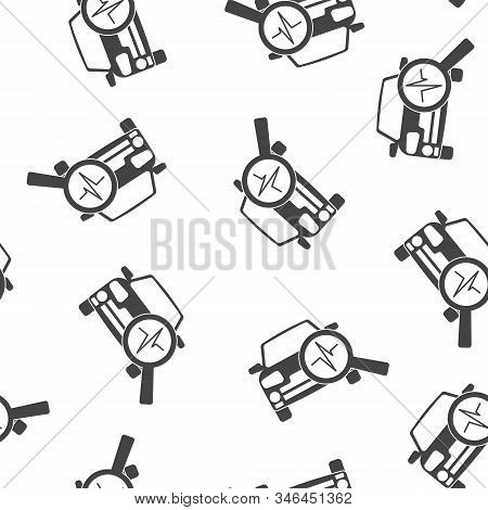 Vector Car Diagnostics Iconseamless Pattern On A White Background. Layers Grouped For Easy Editing I