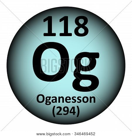 Periodic Table Element Oganesson Icon. Vector Illustration.
