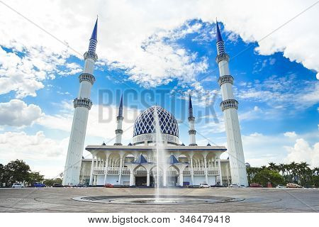 The Famous Blue Mosque Named Masjid Sultan Salahuddin Abdul Aziz Shah In Shah Alam Selangor, Kuala L