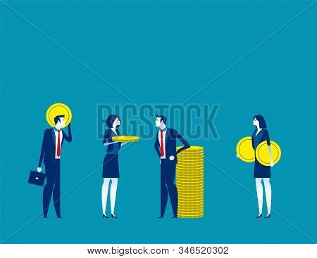 Business People And Investment. Concept Business Vector Illustration, Investor, Profit, Money & Curr