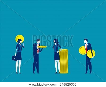 Business People And Investment. Concept Business Vector Illustration, Investor, Profit, Money & Curr
