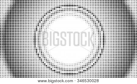 Round Dotted Abstract Background. Vector Halftone Effect Circle Backdrop. For Overlay Design