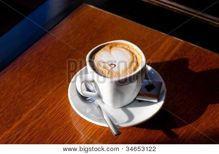 ถ้วยกาแฟคาปูชิโน่