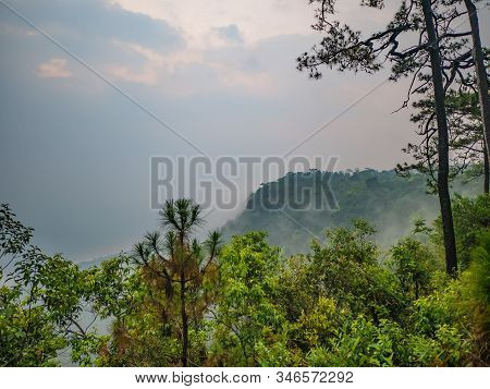 Scenery View In The Morning On Phu Kradueng Mountain National Park In Loei City Thailand.phu Kraduen