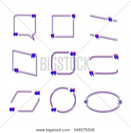 Vector Set Of Colorful Qute Frames, Multiplay Layers, Design Elements Isolated On White Background.
