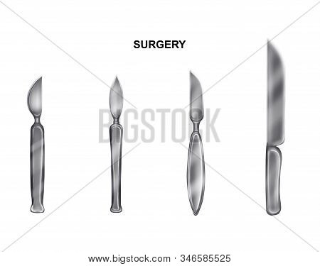 Illustration Of The Scalpels And The Knives Resection And Amputation