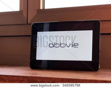 January 2020 Parma: Abbvie Company Logo Icon On Tablet Screen Close-up. Abbvie Brand