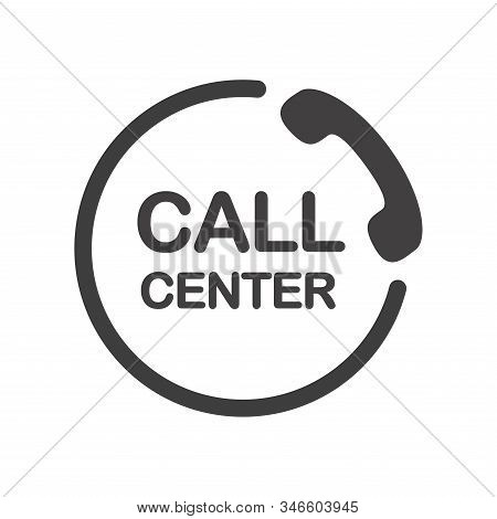 Call Center Icon. Attendance Number Symbol. Black Sign On White Background.