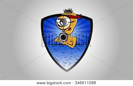 Illustration Of A Sniper Staring Through A Lunette