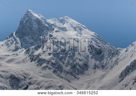 Natural Monument El Morado. Close Up Of The Mountain El Morado, In Cajón Del Maipo, Central Andes Of